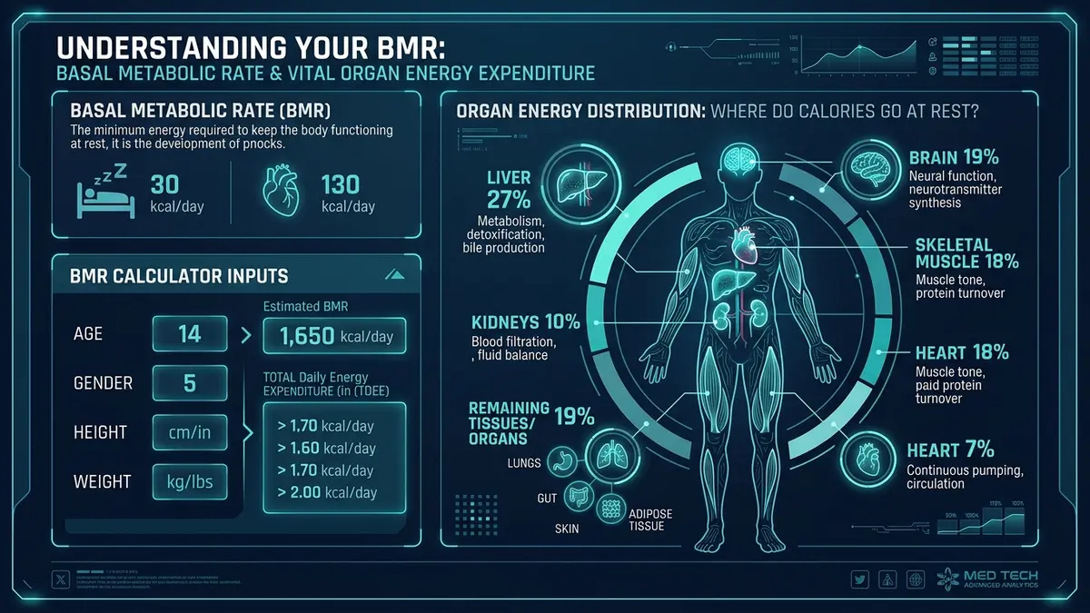 BMR Calculator: Basal Metabolic Rate and Vital Organ Energy Expenditure