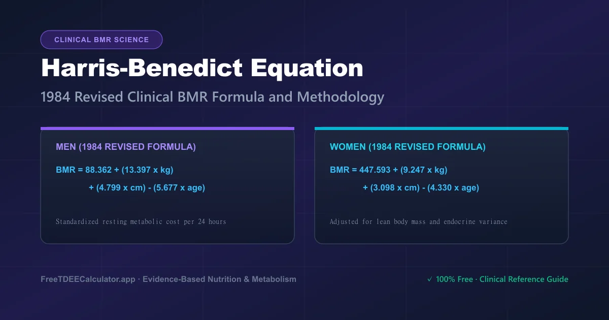 Harris-Benedict Equation: Clinical BMR formula and metabolic rate calculation