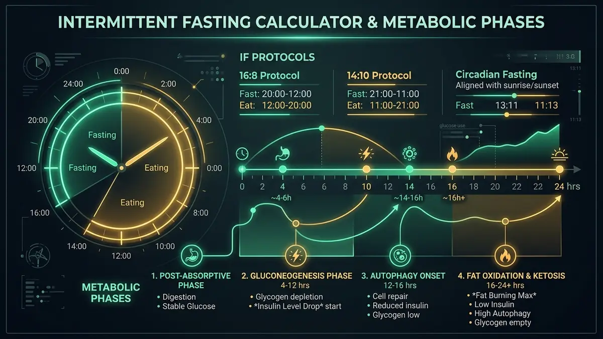 Intermittent Fasting Calculator: Fasting Protocols and Metabolic Phases