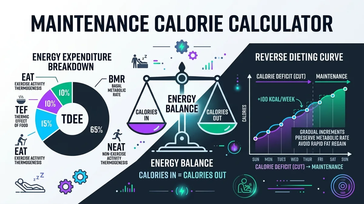 Maintenance Calorie Calculator: Energy Balance Equilibrium and Reverse Dieting Curve